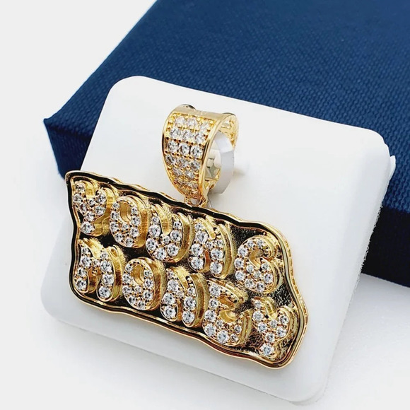 - 14K Gold Plated Cubic Zircon Pendant, INUS1BR239 - Picture 2 of 9